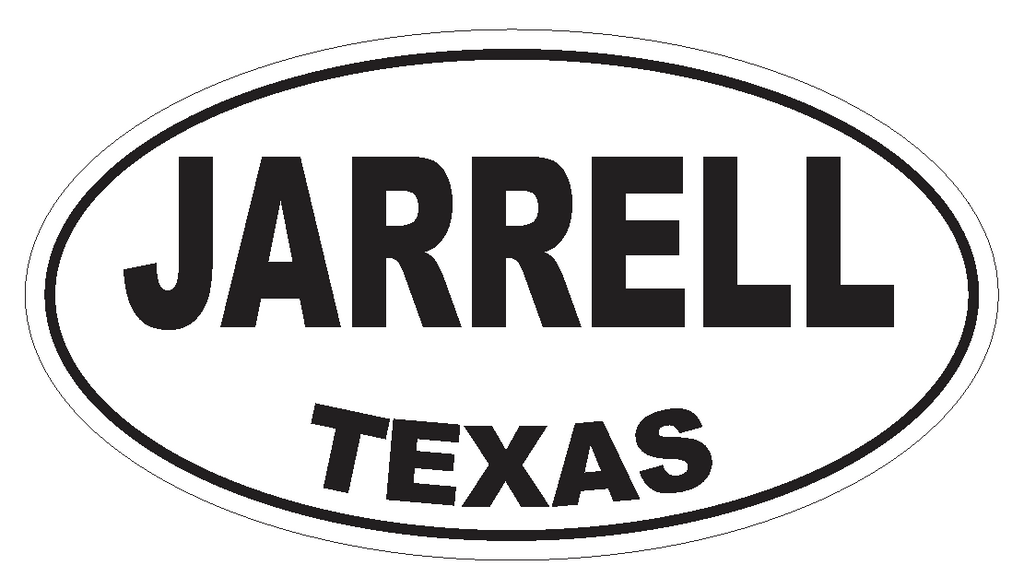 Jarrell Texas Oval Bumper Sticker or Helmet Sticker D3528 Euro Oval - Winter Park Products