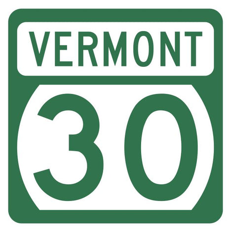 Vermont State Highway 30 Sticker Decal R5284 Highway Route Sign