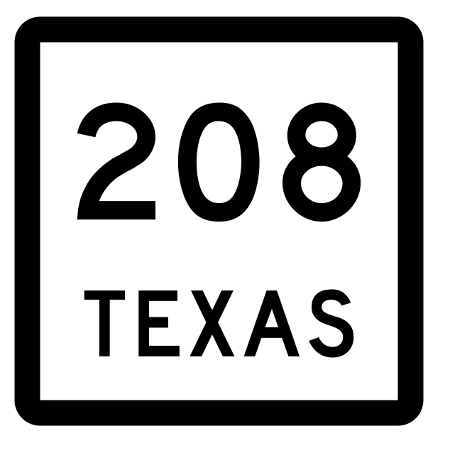 Texas State Highway 208 Sticker Decal R2505 Highway Sign