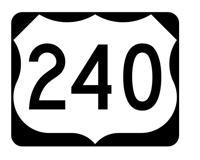 US Route 240 Sticker R2157 Highway Sign Road Sign - Winter Park Products