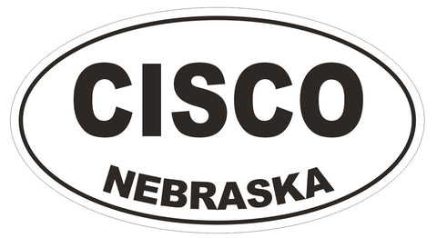 Cisco Nebraska Oval Bumper Sticker or Helmet Sticker D5013