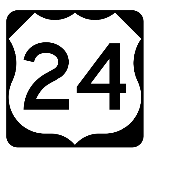 US Route 24 Sticker R1892 Highway Sign Road Sign - Winter Park Products