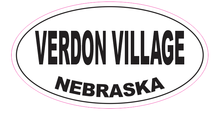 Verdon Village Nebraska Oval Bumper Sticker D7099 Euro Oval