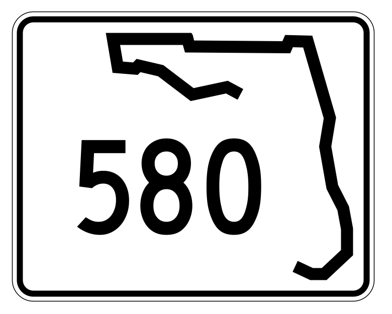 Florida State Road 580 Sticker Decal R1633 Highway Sign - Winter Park Products