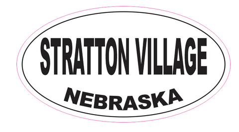 Stratton Village Nebraska Oval Bumper Sticker D7063 Euro Oval