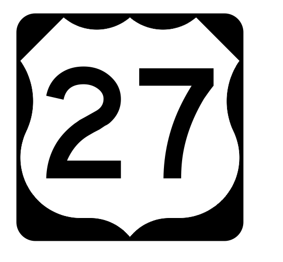 US Route 27 Sticker R1895 Highway Sign Road Sign - Winter Park Products