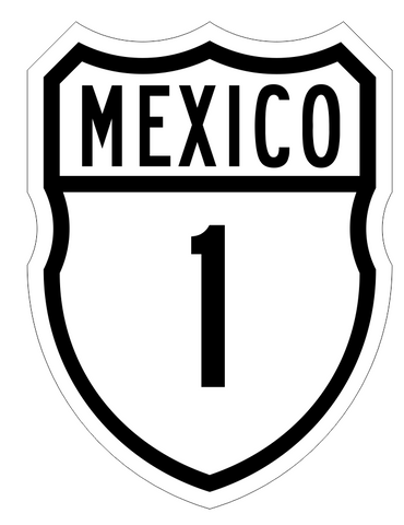 Mexico Federal Highway 1 Sticker Decal R971 Highway Sign - Winter Park Products