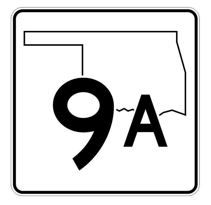 Oklahoma State Highway 9A Sticker Decal R5565 Highway Route Sign