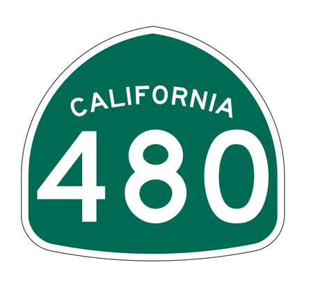 California State Route 480 Sticker Decal R1329 Highway Sign - Winter Park Products