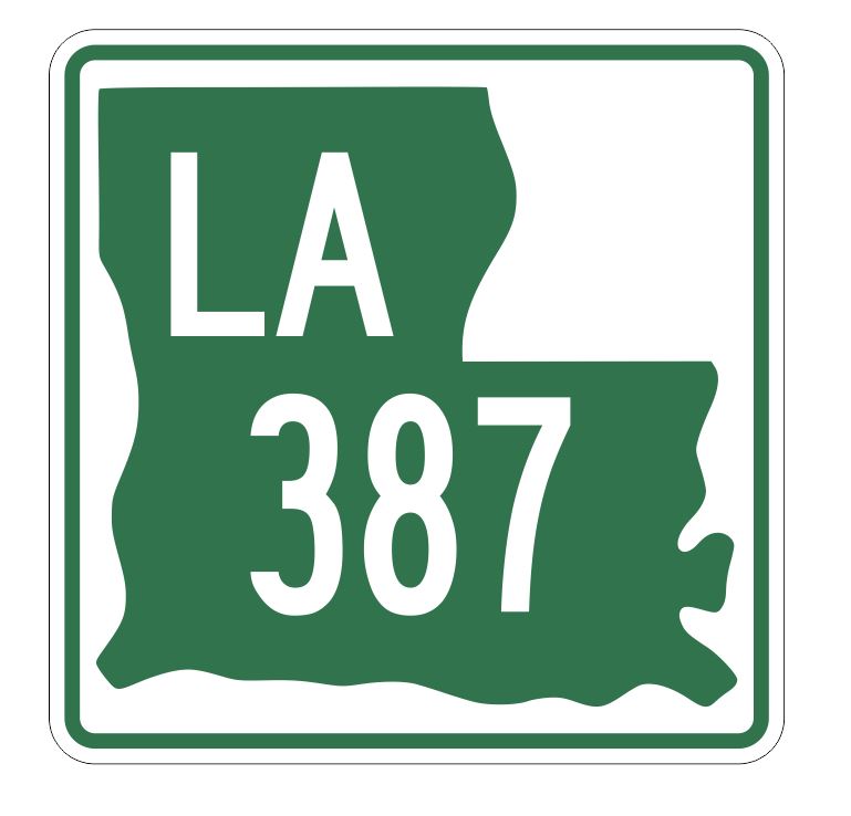 Louisiana State Highway 387 Sticker Decal R6602 Highway Route Sign