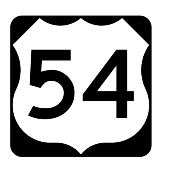 US Route 54 Sticker R1915 Highway Sign Road Sign – Winter Park Products