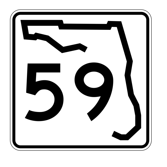 Florida State Road 59 Sticker Decal R1393 Highway Sign - Winter Park Products