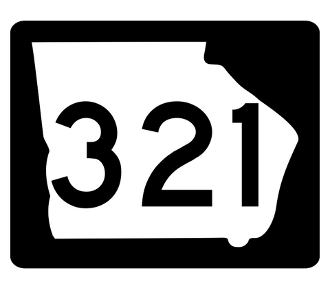 Georgia State Route 321 Sticker R3985 Highway Sign Road Sign Decal