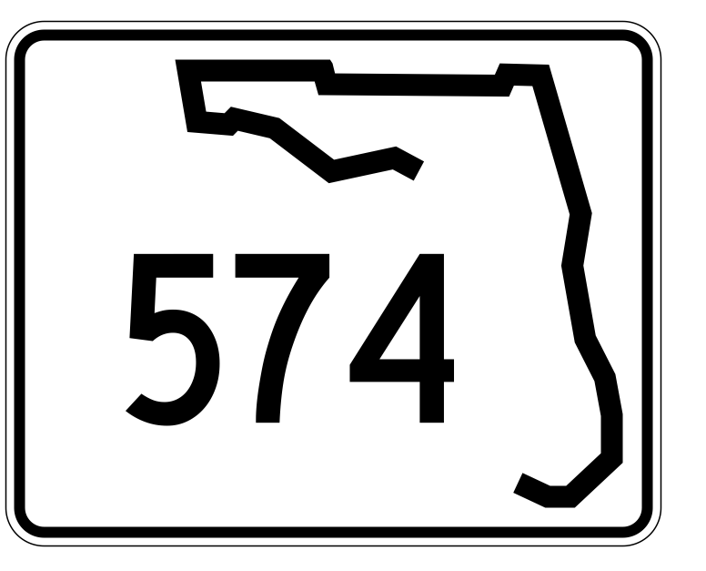 Florida State Road 574 Sticker Decal R1630 Highway Sign - Winter Park Products