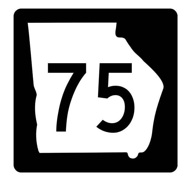 Georgia State Route 75 Sticker R3620 Highway Sign