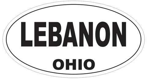 Lebanon Ohio Oval Bumper Sticker or Helmet Sticker D6127