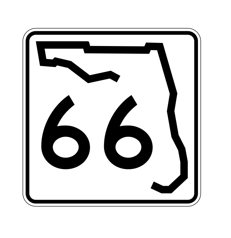 Florida State Road 66 Sticker Decal R1401 Highway Sign - Winter Park Products