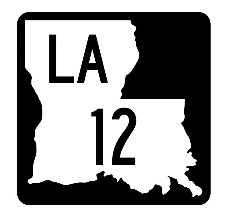 Louisiana State Highway 12 Sticker Decal R5739 Highway Route Sign