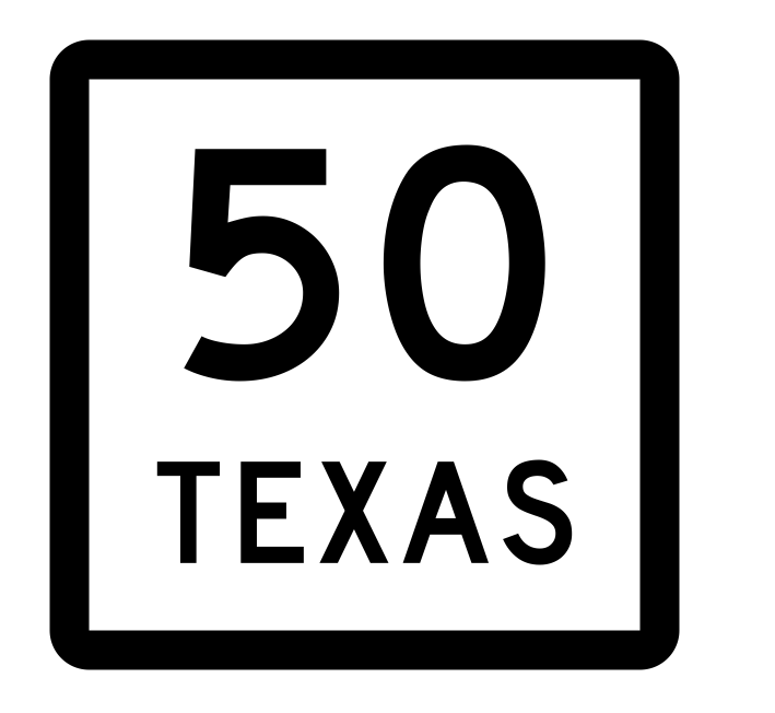 Texas State Highway 50 Sticker Decal R2351 Highway Sign - Winter Park Products