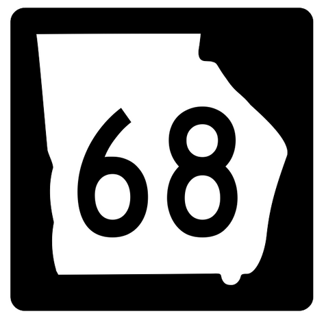 Georgia State Route 68 Sticker R3614 Highway Sign