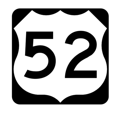 US Route 52 Sticker R1913 Highway Sign Road Sign - Winter Park Products