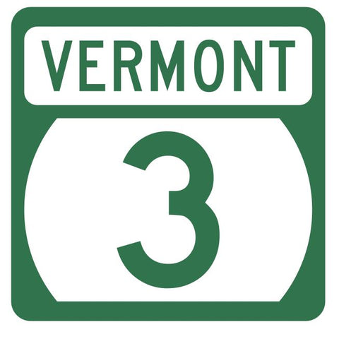 Vermont State Highway 3 Sticker Decal R5263 Highway Route Sign