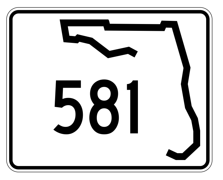 Florida State Road 581 Sticker Decal R1634 Highway Sign - Winter Park Products