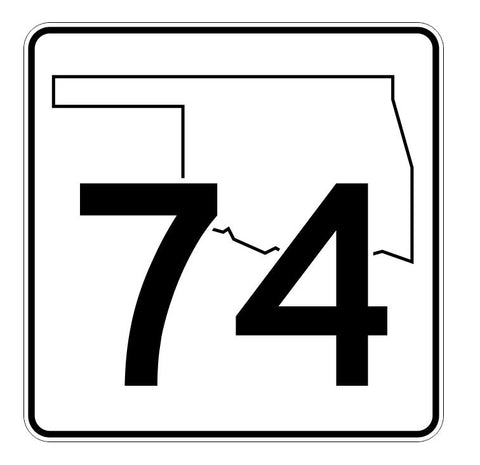 Oklahoma State Highway 74 Sticker Decal R5643 Highway Route Sign