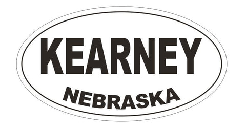 Kearney Nebraska Oval Bumper Sticker or Helmet Sticker D5263 Oval