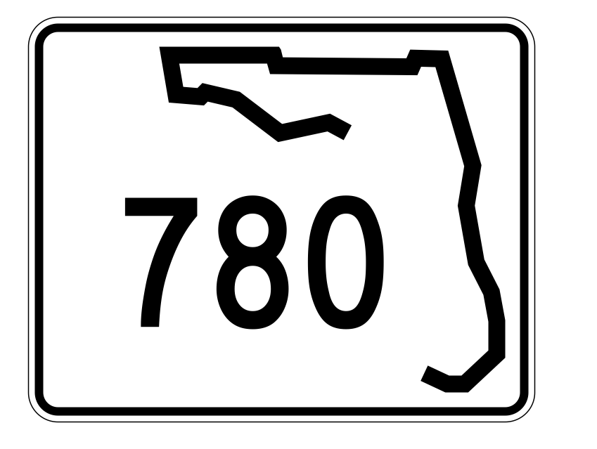 Florida State Road 780 Sticker Decal R1694 Highway Sign - Winter Park Products