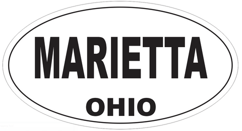 Marietta Ohio Oval Bumper Sticker or Helmet Sticker D6139