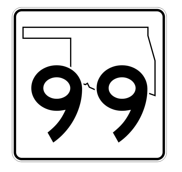 Oklahoma State Highway 99 Sticker Decal R5677 Highway Route Sign