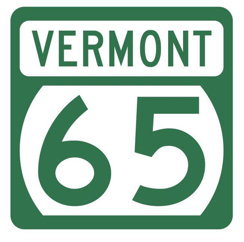 Vermont State Highway 65 Sticker Decal R5294 Highway Route Sign