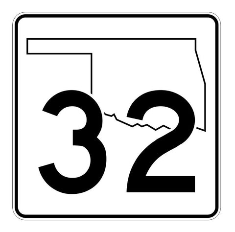 Oklahoma State Highway 32 Sticker Decal R5589 Highway Route Sign