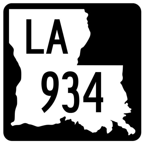 Louisiana State Highway 934 Sticker Decal R6202 Highway Route Sign