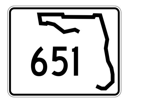 Florida State Road 651 Sticker Decal R1655 Highway Sign - Winter Park Products