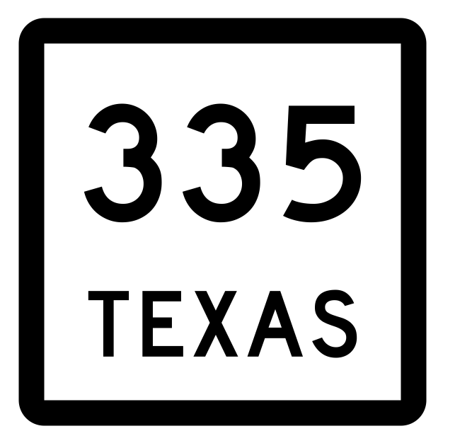 Texas State Highway 335 Sticker Decal R2630 Highway Sign