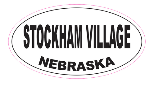 Stockham Village Nebraska Oval Bumper Sticker D7060 Euro Oval