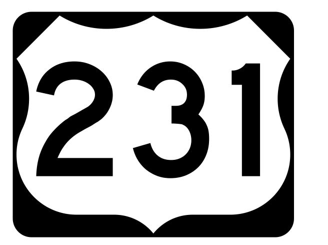 US Route 231 Sticker R2156 Highway Sign Road Sign - Winter Park Products