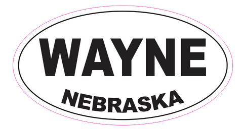 Wayne Village Nebraska Oval Bumper Sticker D7112 Euro Oval