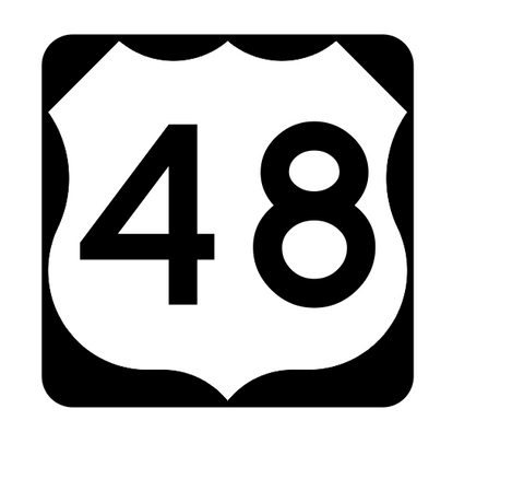 US Route 48 Sticker R1910 Highway Sign Road Sign - Winter Park Products