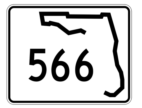 Florida State Road 566 Sticker Decal R1620 Highway Sign - Winter Park Products