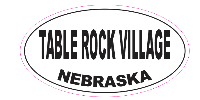 Table Rock City Nebraska Oval Bumper Sticker D7073 Euro Oval