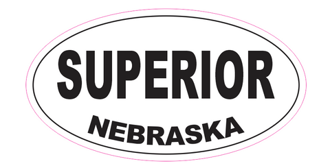 Superior Nebraska Oval Bumper Sticker D7067 Euro Oval