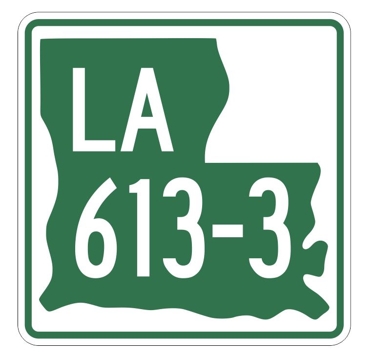 Louisiana State Highway 613-3 Sticker Decal R6624 Highway Route Sign