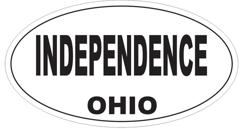 Independence Ohio Oval Bumper Sticker or Helmet Sticker D6117