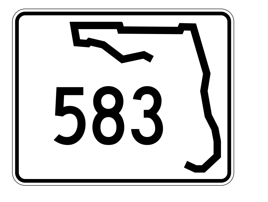 Florida State Road 583 Sticker Decal R1636 Highway Sign - Winter Park Products