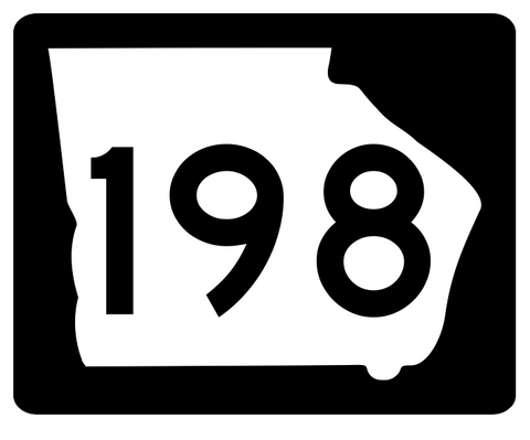 Georgia State Route 198 Sticker R3864 Highway Sign