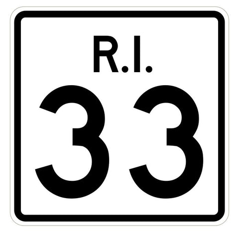 Rhode Island State Road 33 Sticker R4223 Highway Sign Road Sign Decal