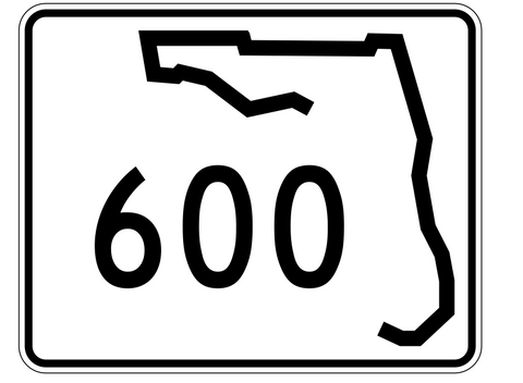 Florida State Road 600 Sticker Decal R1646 Highway Sign - Winter Park Products